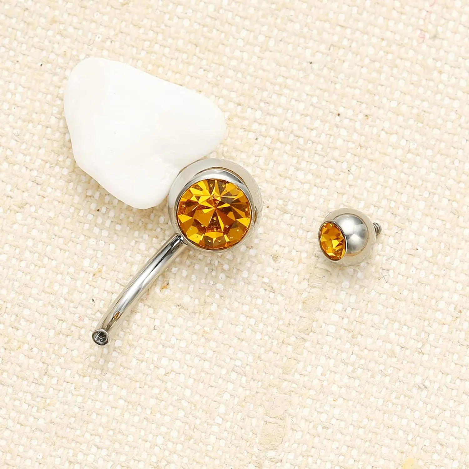 Hypoallergenic 14G 10mm G23 Pure Titanium Internally Threaded Belly Button Rings Petite Navel Ring for Women Body Piercing Jewelry Colorful CZ ASTM F136 Belly Bars