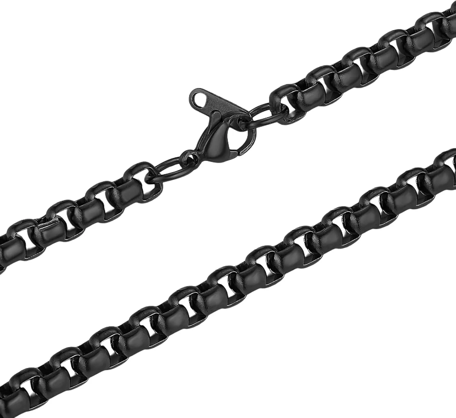 HZMAN 2-6mm Rolo Chain for Men Women Stainless Steel Men's Chain Necklace Round Box Link Chain Necklace 16-30 Inch