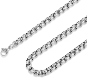 HZMAN 2-6mm Rolo Chain for Men Women Stainless Steel Men's Chain Necklace Round Box Link Chain Necklace 16-30 Inch