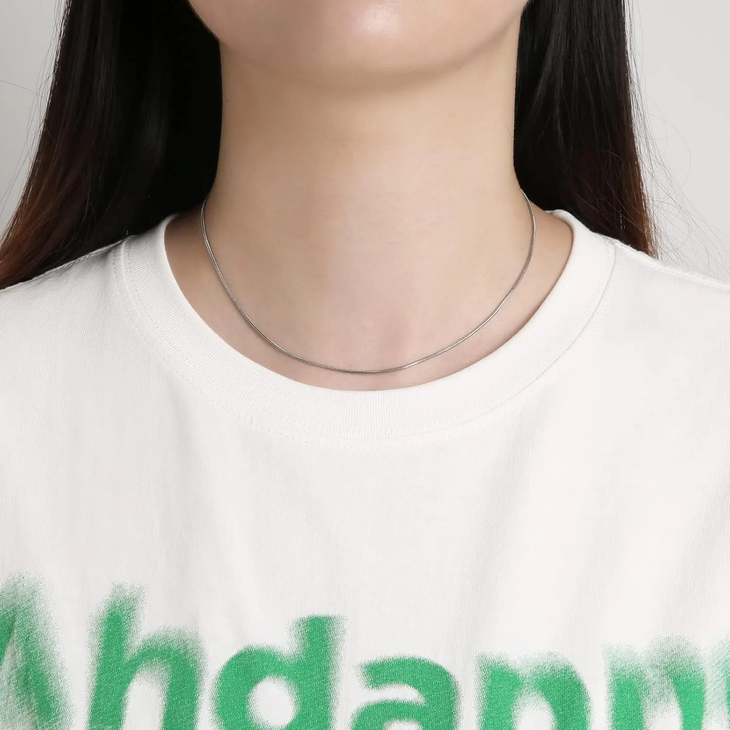 HZMAN Snake Chain Necklace for Men Women Thin Stainless Steel Chain Necklace Hip Hop Men's Choker Necklace 16"-30" Jewelry Gift
