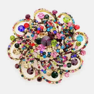 iLLASPARKZ Bubble Stone Flower Leaf Pin Brooch