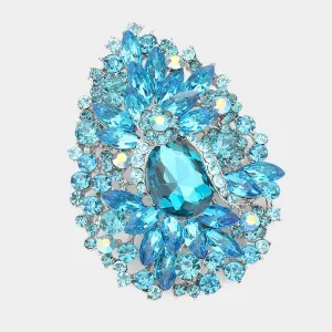 iLLASPARKZ Crystal Rhinestone Teardrop Bouquet Pin Brooch