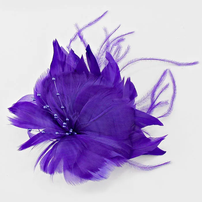 iLLASPARKZ Feather Flower Hair Clip Pin / Brooch