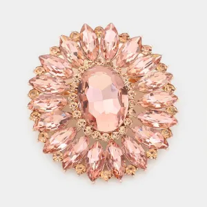 iLLASPARKZ Marquise Crystal Statement Flower Pin Brooch