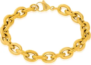 Invicta Bracelet for Men, Stainless Steel Chain Jewelry, Knife Edge Oval Link, 10.6mm, 8.75"