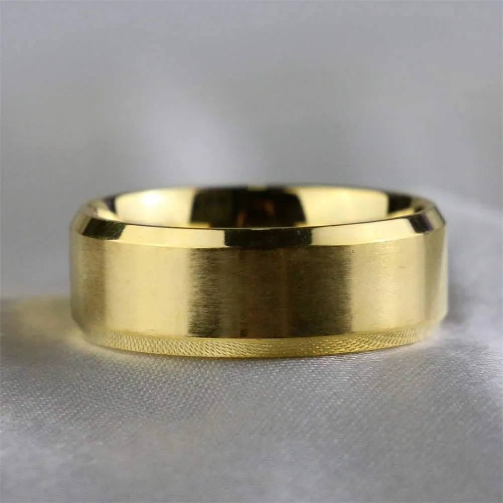 IOU 3pc Two Rings His Hers Wedding Ring Sets Couples Rings Women's Yellow Gold Plated Round CZ Wedding Engagement Ring Bridal Sets Men's Stainless Steel Wedding Band