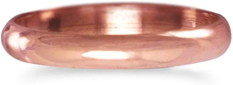 IVY & BAUBLE Uncoated Solid Copper Ring Band for Men & Women, Made In USA, 3mm, Size 4-12