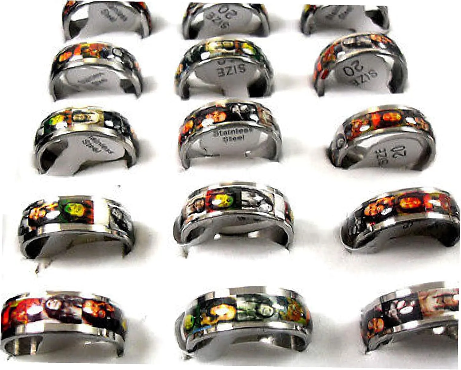 Jamiaca Stainless Steel Portrait Ring 7mm Sizes 7 1/2 to 11 1/2