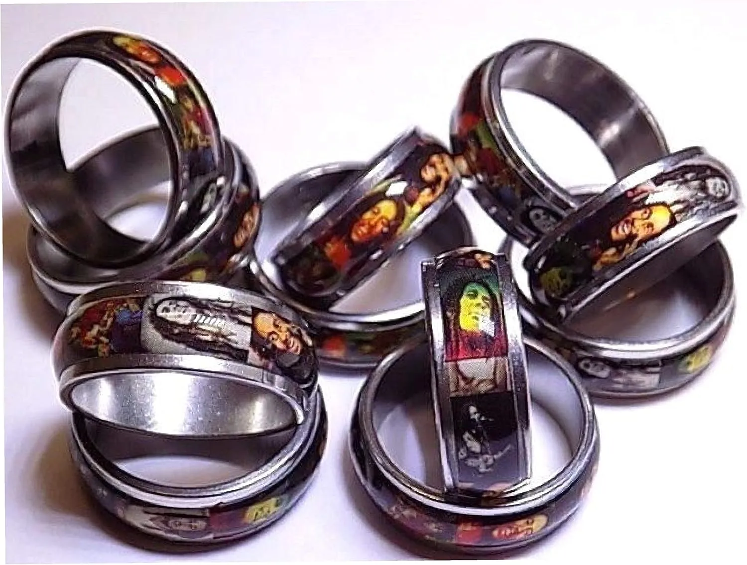 Jamiaca Stainless Steel Portrait Ring 7mm Sizes 7 1/2 to 11 1/2