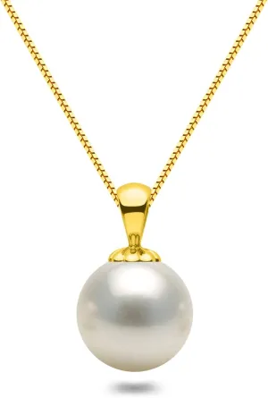 Japanese Akoya Cultured Pearl Pendant Necklace AAAA Graded 6-10mm White Necklace Pendant with Sterling Silver Setting and Matching 16 or 18 Inch Chain - Orien Jewelry