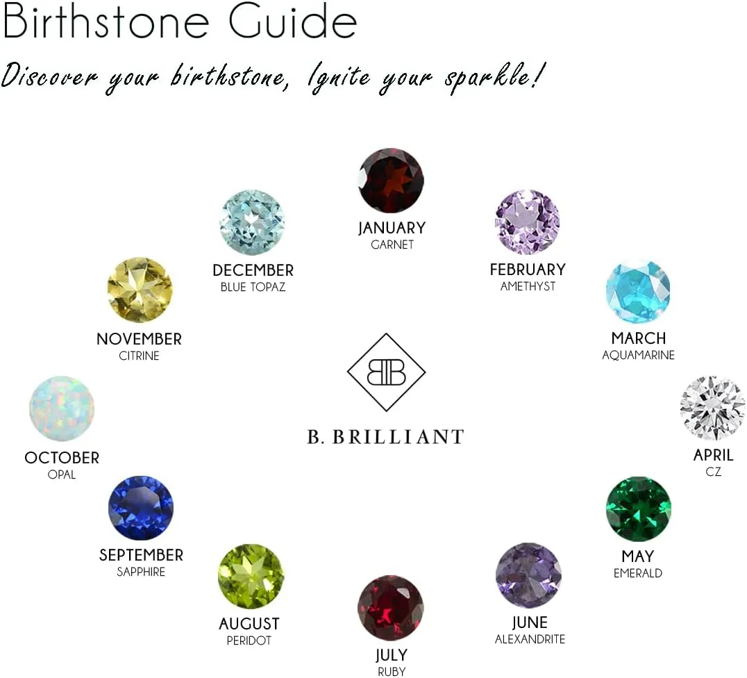 Jewelry Sets for Women, Necklace and Earring Sets for Women, Birthstone Jewelry, Genuine or Synthetic Gem, 5mm Round Solitaire, Pendant Necklace, Short Necklace, Stud Earrings, Sterling Silver Jewelry