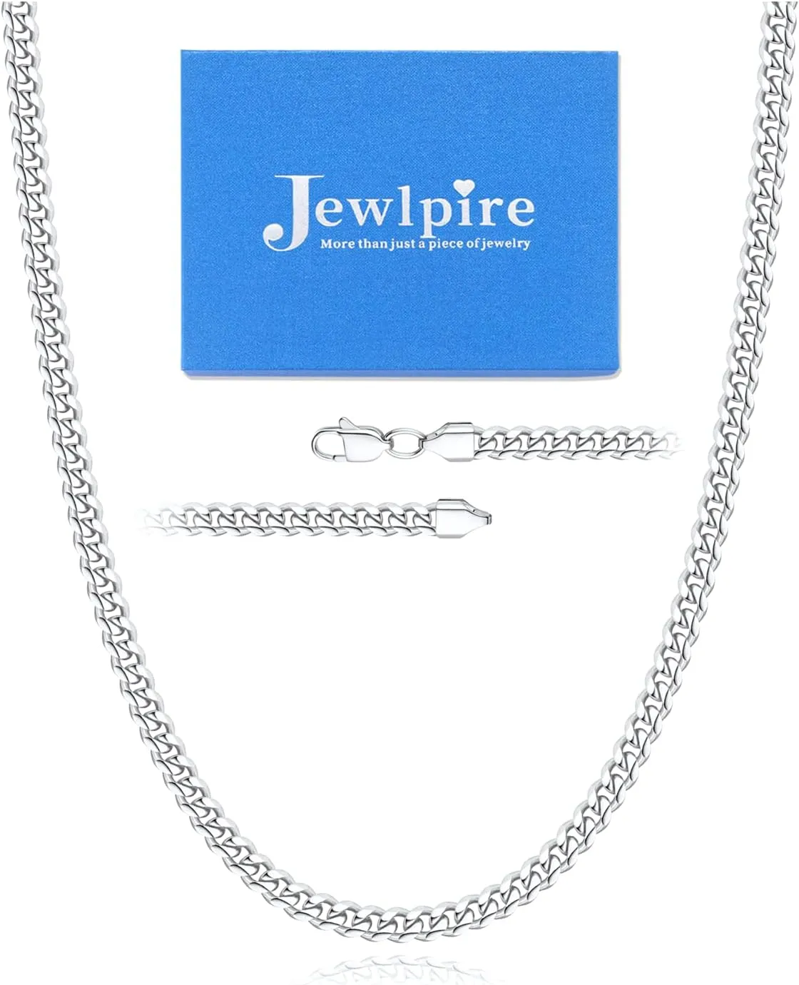 Jewlpire Father's Day Gift 3.5mm Miami Cuban Link Chain Necklace for Men, 14K Over Gold/Stainless Steel Chains for Men, No Tarnish Mens Jewelry Gifts16 18 20 22 24 26 Inch