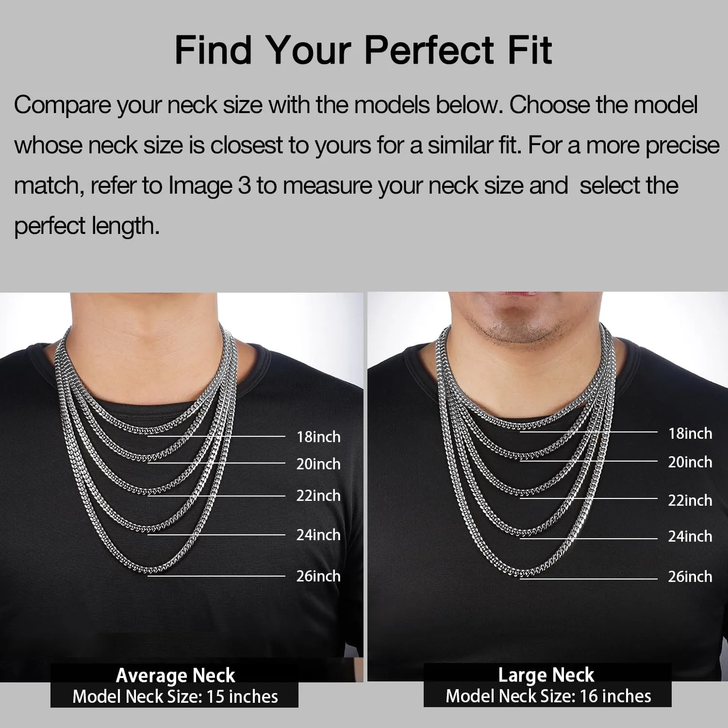 Jewlpire Father's Day Gift 3.5mm Miami Cuban Link Chain Necklace for Men, 14K Over Gold/Stainless Steel Chains for Men, No Tarnish Mens Jewelry Gifts16 18 20 22 24 26 Inch