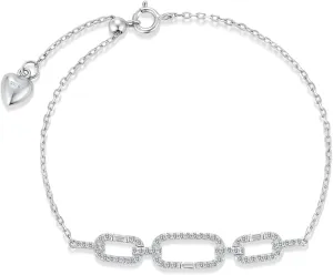 jiamiaoi 18K White Gold plated Sparkle Tennis Bracelet for Women 925 Sterling Silver Simulated Diamond Bracelet mit Brilliant 5A  Zirconia Diamond Bracelet Silver/Gold for She,Mother,Friend