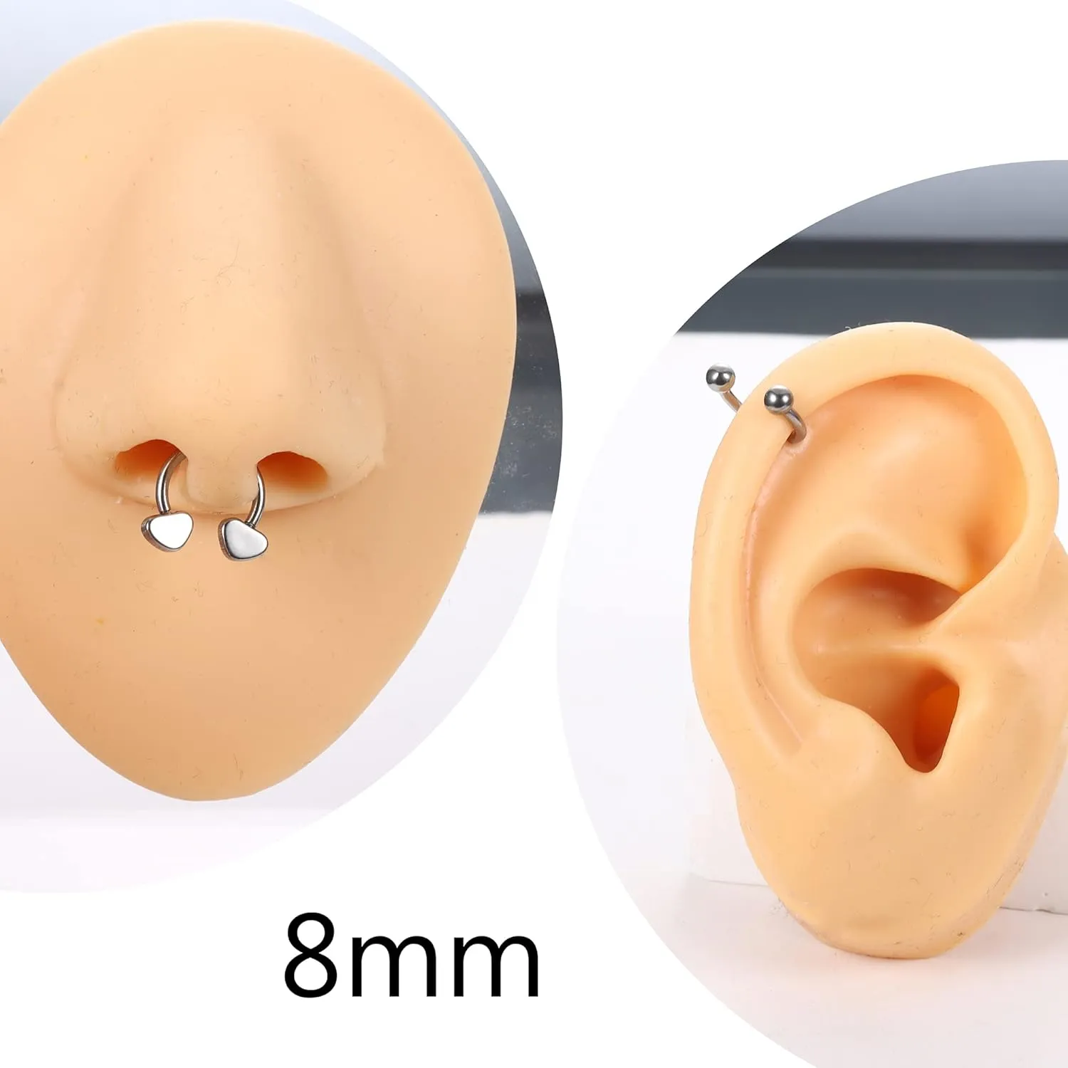 Jstyle 16g Septum Rings for Women Men, Implant Grade G23 Titanium Septum Ring, Internally Threaded Horseshoe Hoop Helix Daith Cartilage Tragus Earrings, Circular Barbell Piercing Jewelry