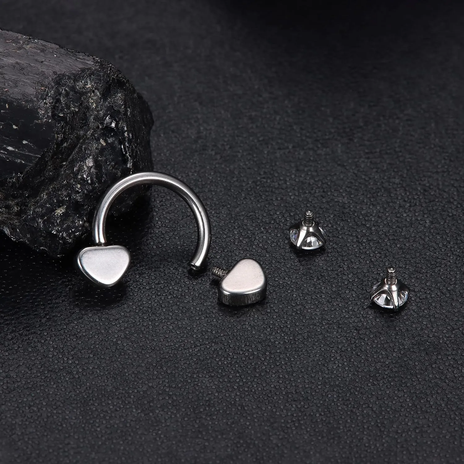 Jstyle 16g Septum Rings for Women Men, Implant Grade G23 Titanium Septum Ring, Internally Threaded Horseshoe Hoop Helix Daith Cartilage Tragus Earrings, Circular Barbell Piercing Jewelry