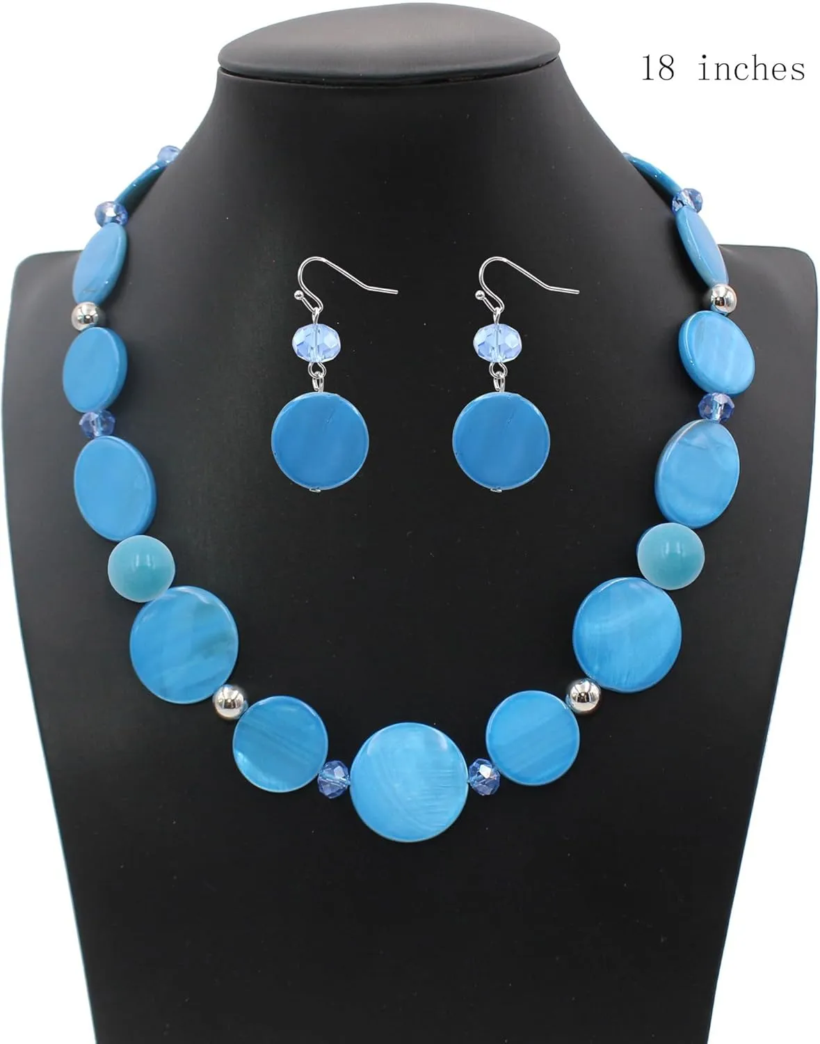 Jules D.Chunky Beads Necklace Colorful Shell Necklace Fashion Statement Necklace Set for Women Gifts