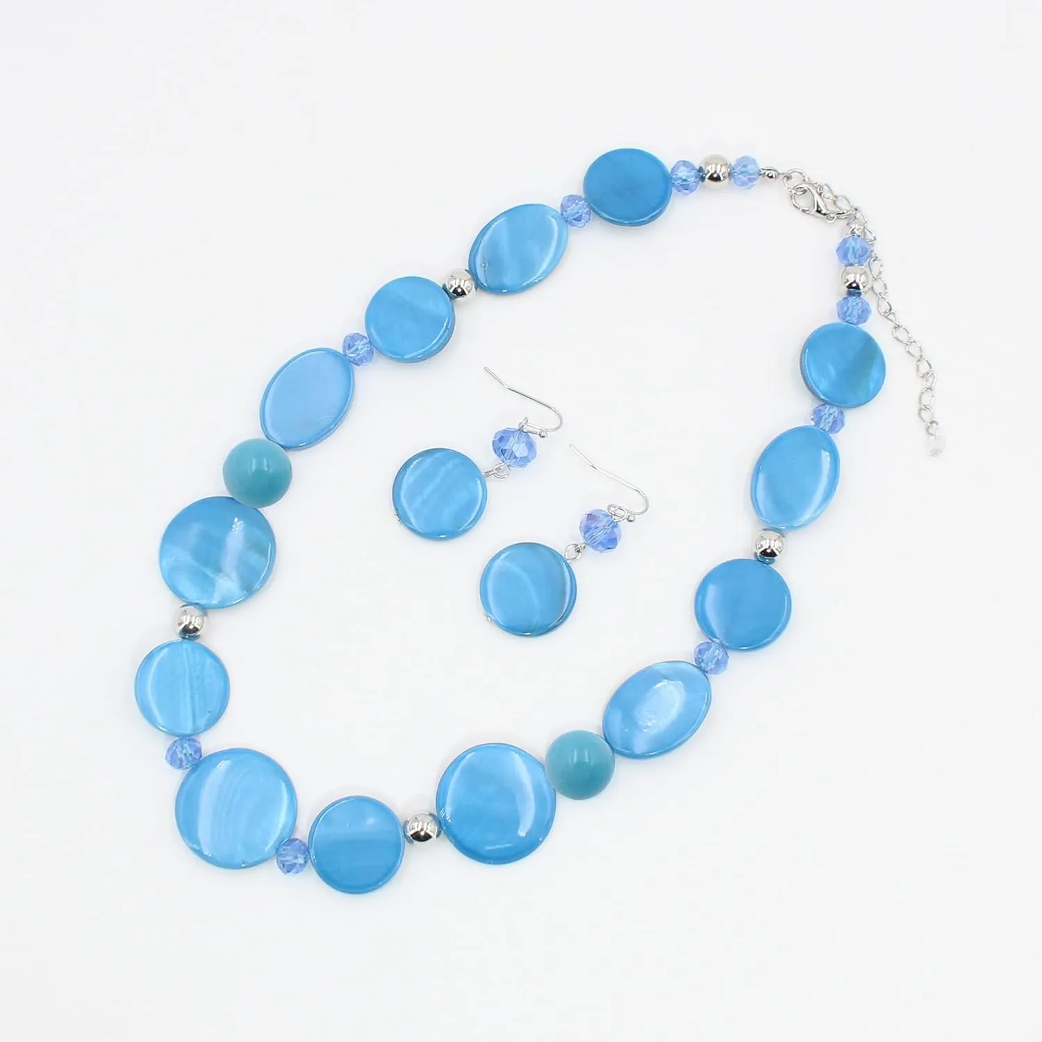 Jules D.Chunky Beads Necklace Colorful Shell Necklace Fashion Statement Necklace Set for Women Gifts