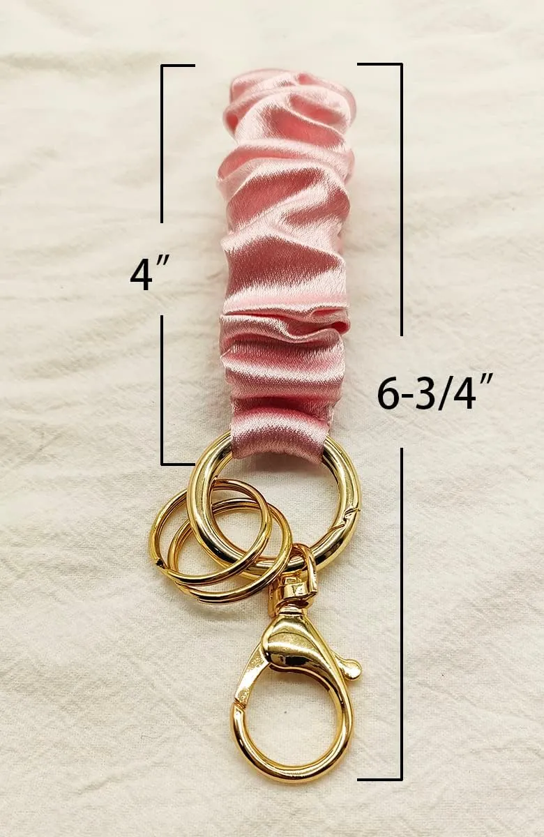 Junyuerly Wrist Strap Key Chain Elastic Scrunchie Bracelet Multifunctional Key Ring for Women