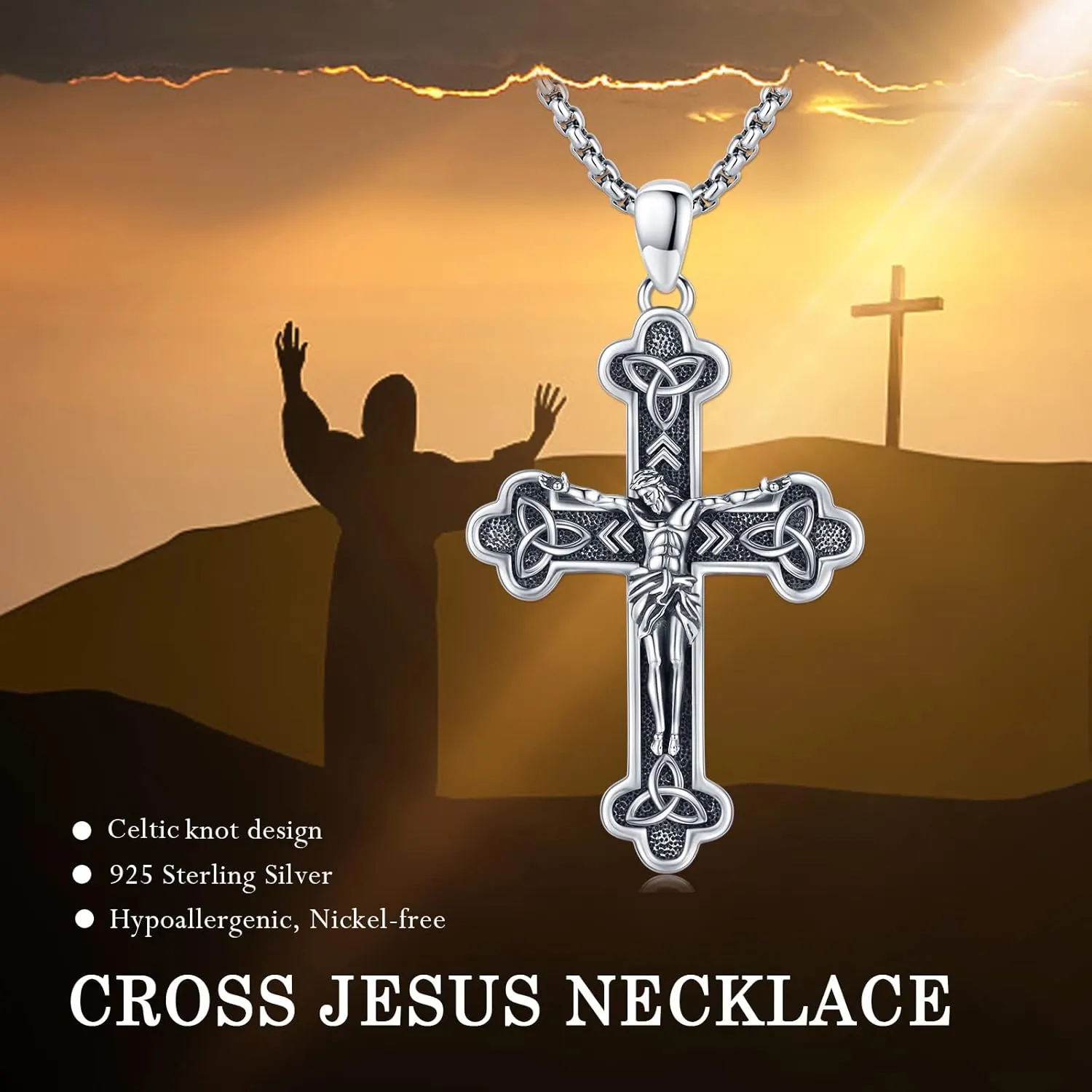 JUSTKIDSTOY 925 Sterling Silver St Michael/St Peregrine/Virgin Mary/St Francis/St Anthony/St Joseph/Baphomet Necklace for Men Women Amulet Religious Saint Medal Jewelry Gifts