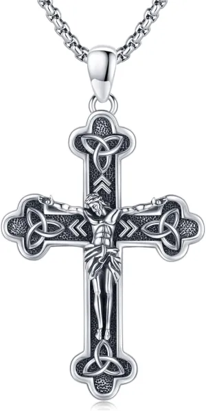 JUSTKIDSTOY 925 Sterling Silver St Michael/St Peregrine/Virgin Mary/St Francis/St Anthony/St Joseph/Baphomet Necklace for Men Women Amulet Religious Saint Medal Jewelry Gifts