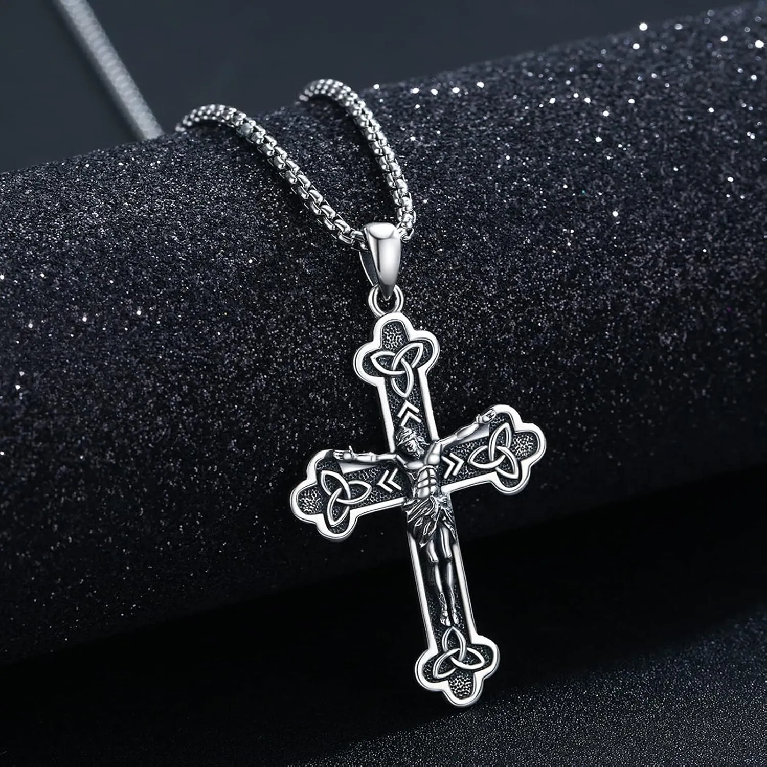 JUSTKIDSTOY 925 Sterling Silver St Michael/St Peregrine/Virgin Mary/St Francis/St Anthony/St Joseph/Baphomet Necklace for Men Women Amulet Religious Saint Medal Jewelry Gifts