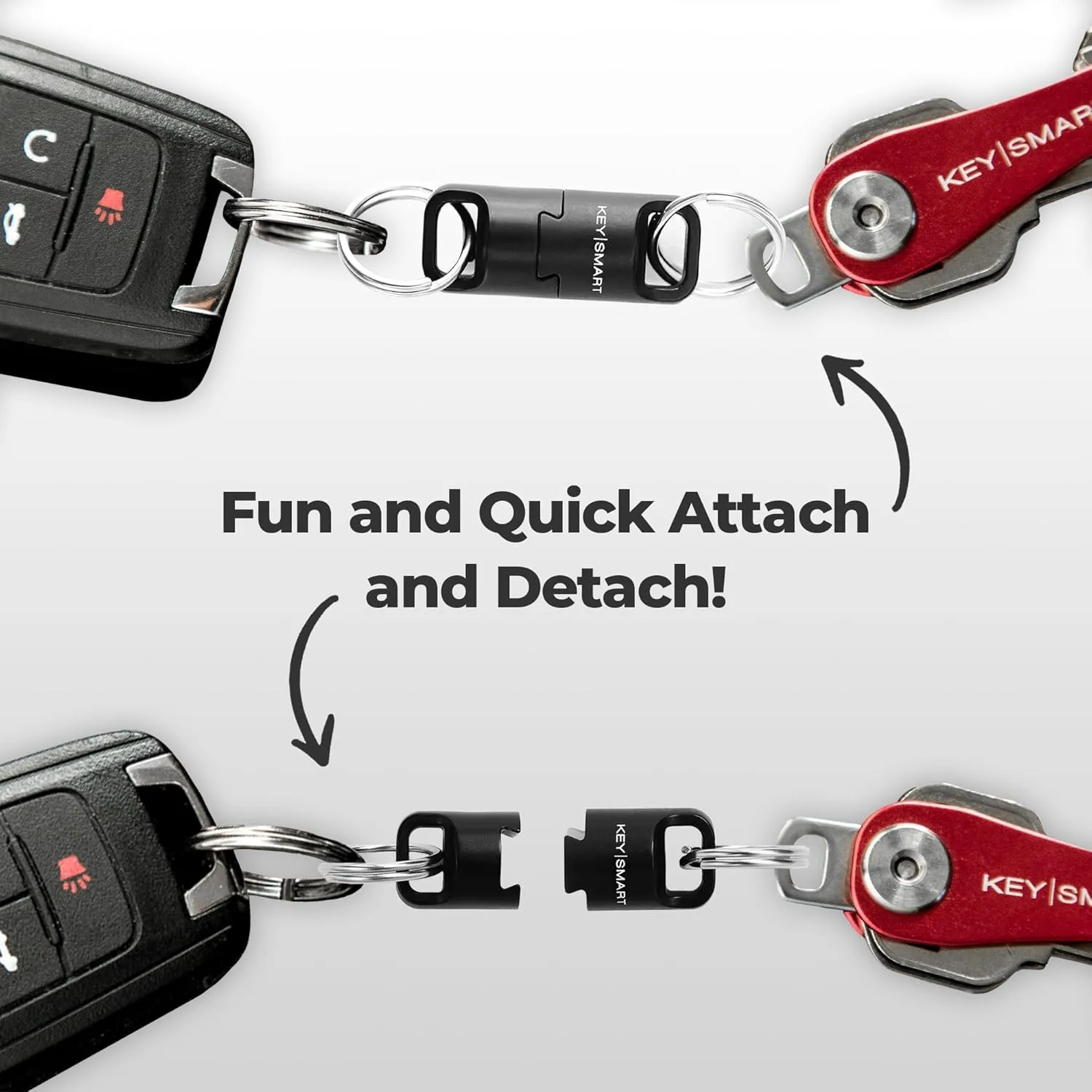 KeySmart MagConnect Pro Magnetic Key Holder for Purse, Key Chains for Car Keys - Detachable Key Ring Quick Release Keychain
