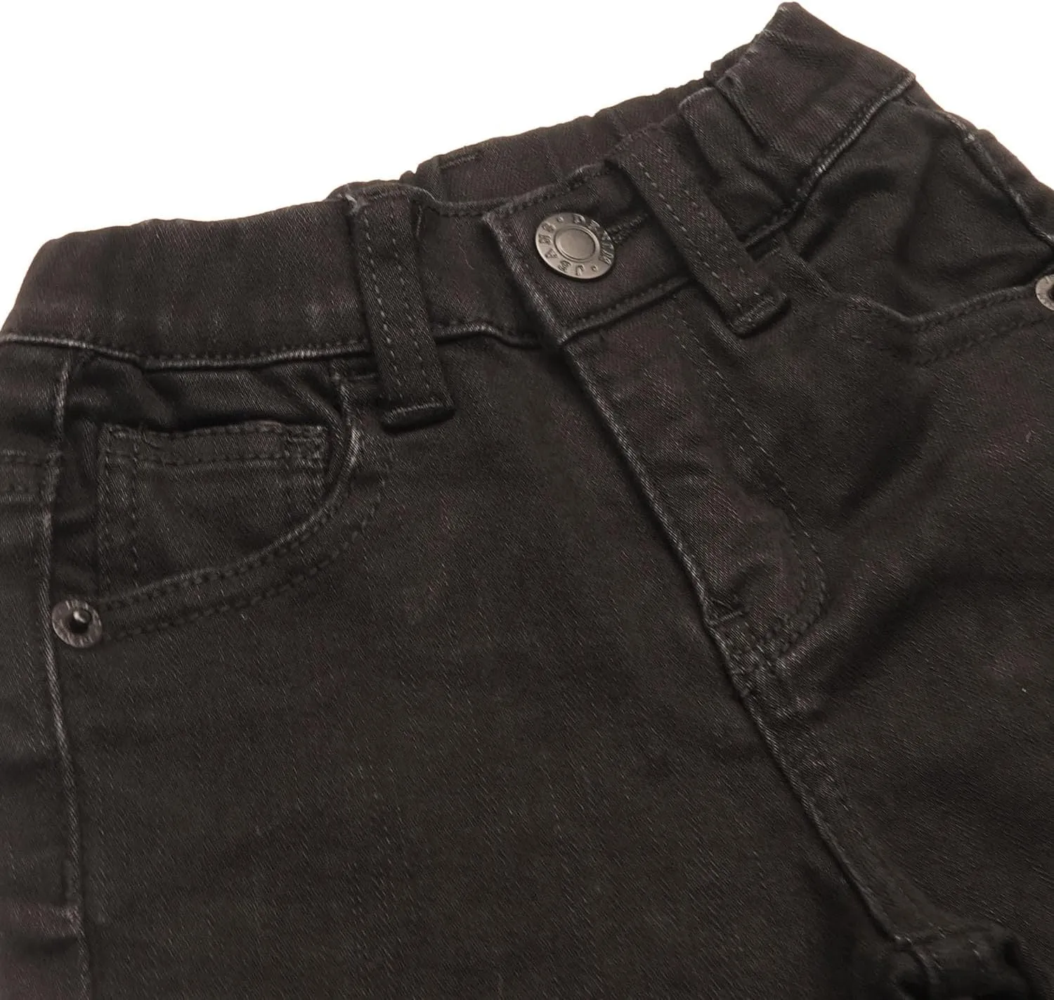 KIDSCOOL SPACE Girls Boys Denim Shorts,Elastic Waistband Inside with D-Rings Stretchy Summer Half Jeans Pants