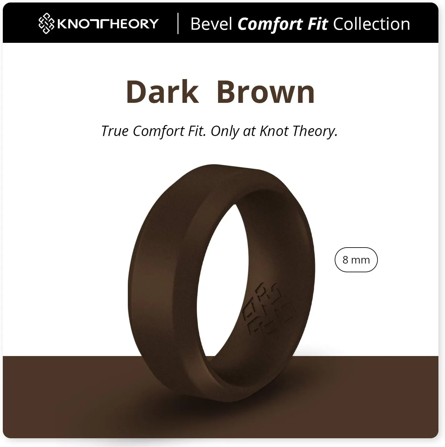 Knot Theory Silicone Wedding Ring Band for Men Women: Superior Non Bulky Rubber Rings - Premium Quality, Style, Comfort - Ideal Bands for Gym, Work, Hunting, Sports, and Travels