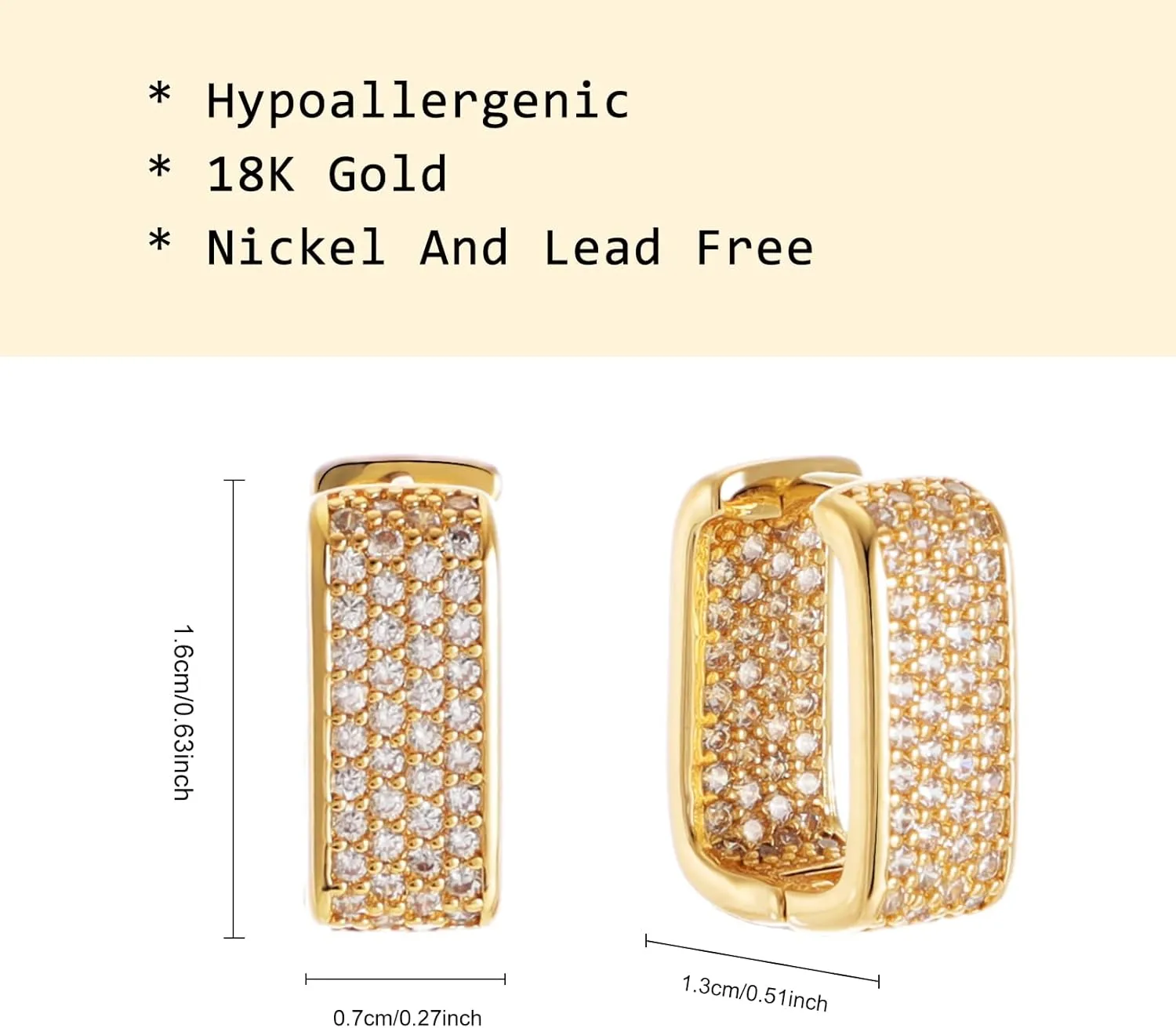 KOMI 18K Gold-plated Zircon Earrings are the Best Gift for Daughters Mothers and Wives
