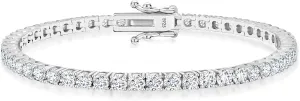 KRKC&CO Lab-Grown Moissanite Tennis Bracelet: 2.2-13.8 ct.tw, D Color VVS1, 925 Sterling Silver 14K Golden Plated, Hypoallergenic, Luxury Gift for Women Birthday, Mother's Day, Everyday Jewelry