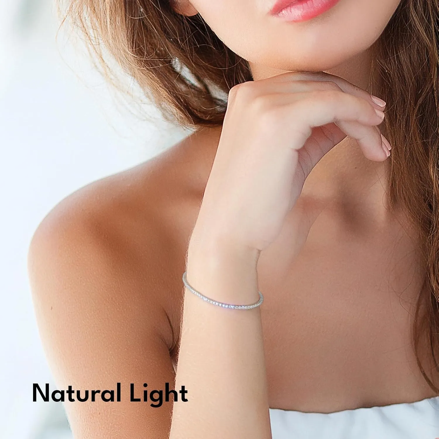 KRKC&CO Lab-Grown Moissanite Tennis Bracelet: 2.2-13.8 ct.tw, D Color VVS1, 925 Sterling Silver 14K Golden Plated, Hypoallergenic, Luxury Gift for Women Birthday, Mother's Day, Everyday Jewelry