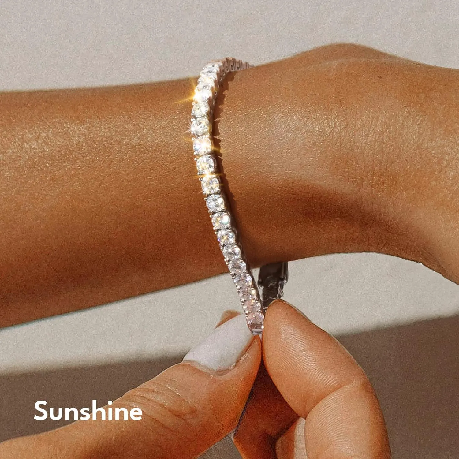 KRKC&CO Lab-Grown Moissanite Tennis Bracelet: 2.2-13.8 ct.tw, D Color VVS1, 925 Sterling Silver 14K Golden Plated, Hypoallergenic, Luxury Gift for Women Birthday, Mother's Day, Everyday Jewelry