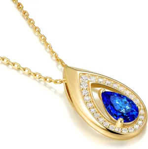 Kstyle Teardrop Necklaces for Women, 14k Gold Plated 925 Sterling Silver Birthstone Pendant Necklace with Cubic Zirconia, Jewelry for Women Birthday Gifts for Wife Girlfriend Her Mom Sister
