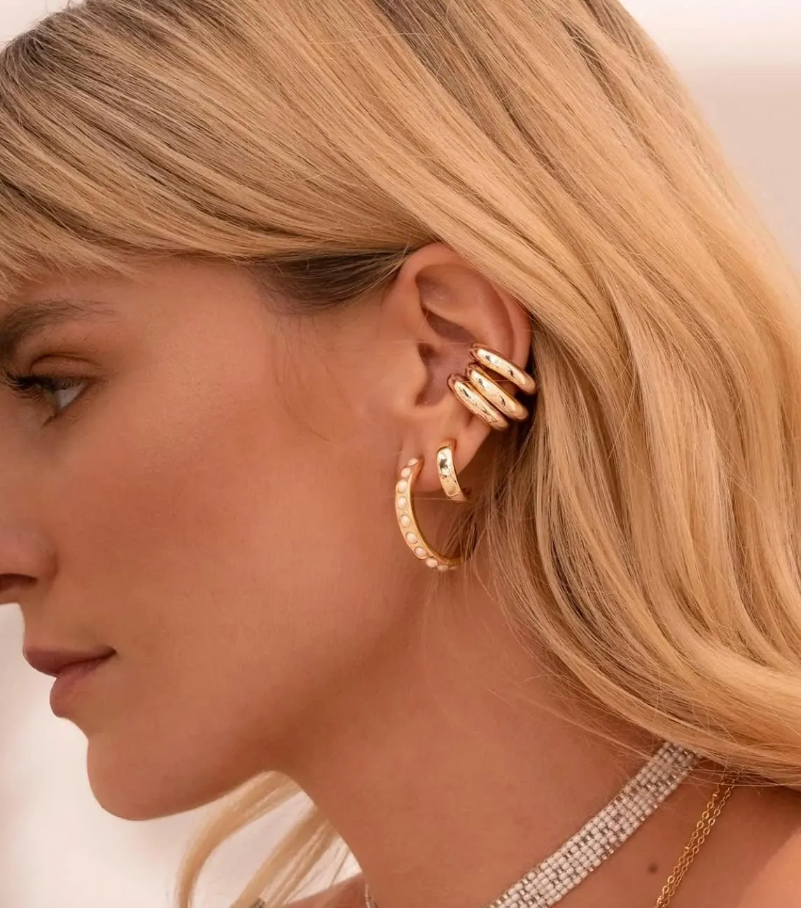 Kute Accessories- Ear cuff unit (two sizes) 24k gold plated. No holes - no piercing. Gold, silver, rose gold. Ear wrap. No tarnish. Gift for her