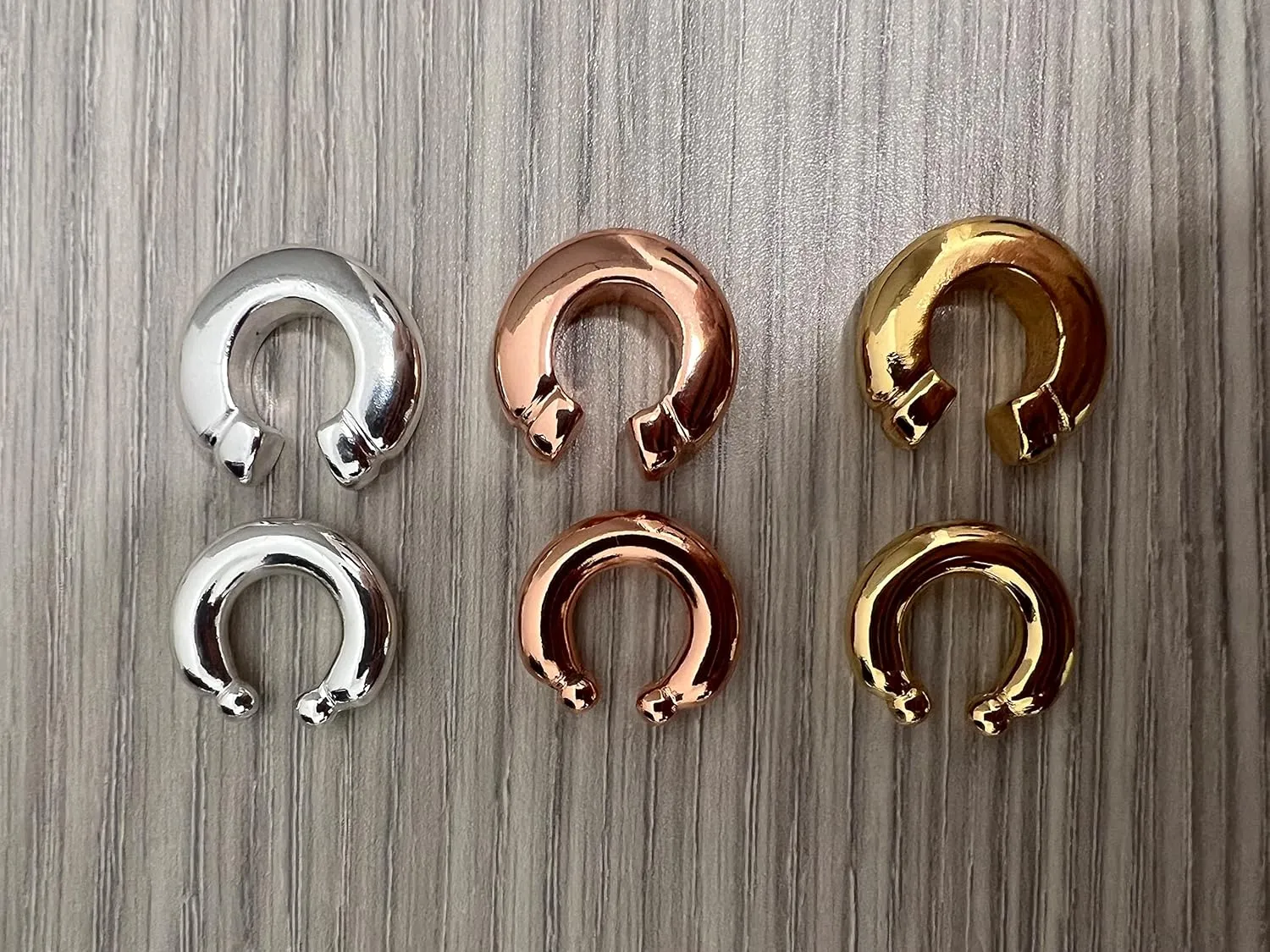 Kute Accessories- Ear cuff unit (two sizes) 24k gold plated. No holes - no piercing. Gold, silver, rose gold. Ear wrap. No tarnish. Gift for her