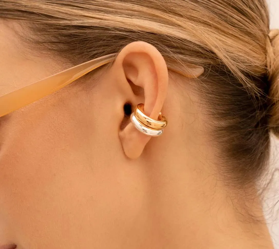 Kute Accessories- Ear cuff unit (two sizes) 24k gold plated. No holes - no piercing. Gold, silver, rose gold. Ear wrap. No tarnish. Gift for her