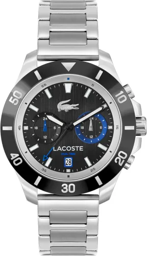 Lacoste Toronga Men's Multifunction Watch, Stainless Steel Wristband, Water Resistant up to 5ATM/50 Meters, Sporty Styled Watch for Him, 44mm
