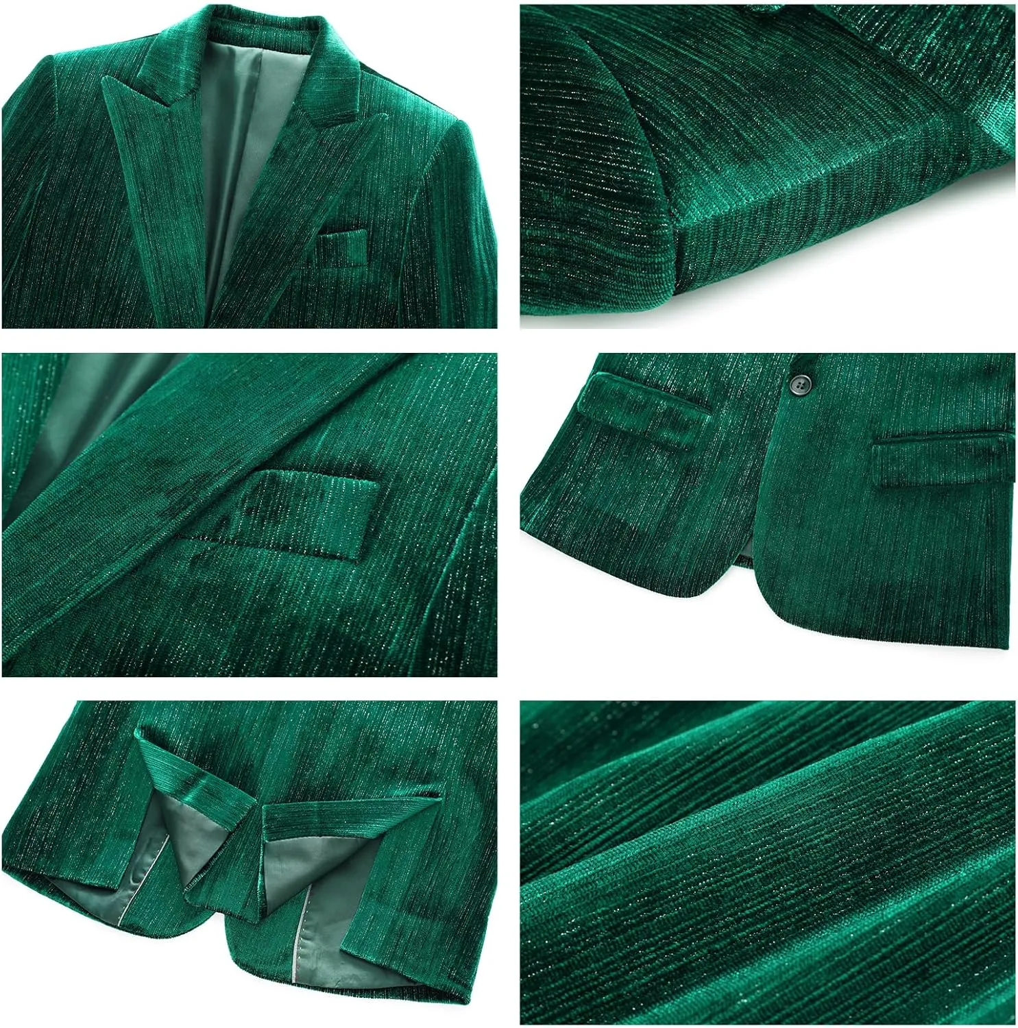 Lamgool Boys Velvet Suit 2 Piece Slim Fit Tuxedo Formal Outfit with Blazer Jacket Pant for Kids Wedding Ring Bearer Size 6-20