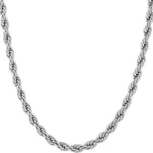 LIFETIME JEWELRY 5mm White Gold Chain for Men & Women 24k Real Gold Plated Diamond Cut Gold Rope Chain for Men & Gold Chain Necklace Women 16 to 36 Inch