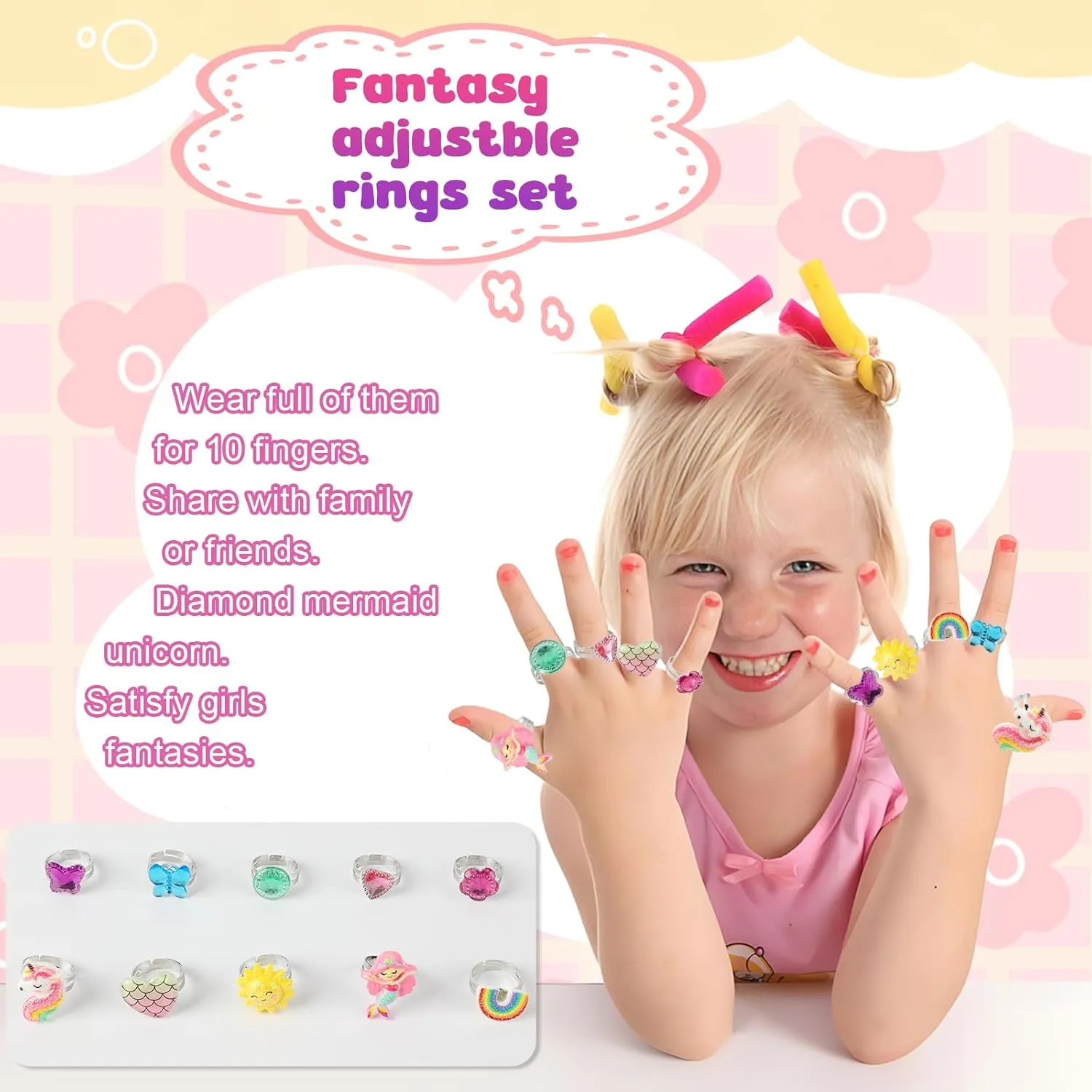 Little Girl Purse Gifts with Unicorn Costume Jewelry, 18PCS Birthday Gift Toys for Girls Kids Toddler, Initial Purses, Necklace, Bracelet, Adjustable Rings, Clip On Earrings, Hair Clips