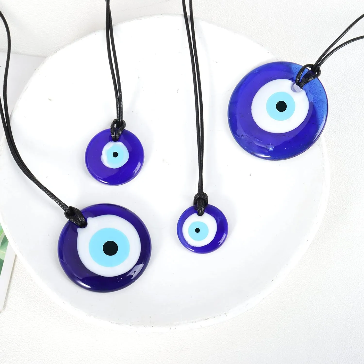 Long tiantian Evil Eye Necklace for Women Men Protection Necklaces Leather Rope Glass Evil Eye Pendant Neckaces Inspirational Jewelry for Women Trendy Lucky Amulet Necklace Gifts for Friends