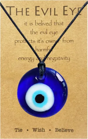 Long tiantian Evil Eye Necklace for Women Men Protection Necklaces Leather Rope Glass Evil Eye Pendant Neckaces Inspirational Jewelry for Women Trendy Lucky Amulet Necklace Gifts for Friends