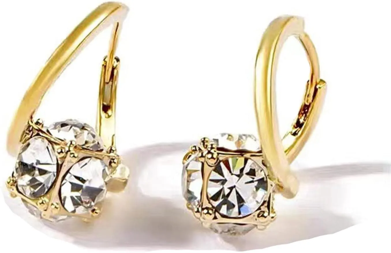 Lymphvity Germanium Acupuncture Therapy Earrings - Lymphatic Drainage Cubic Zirconia Hoop Earrings for Women