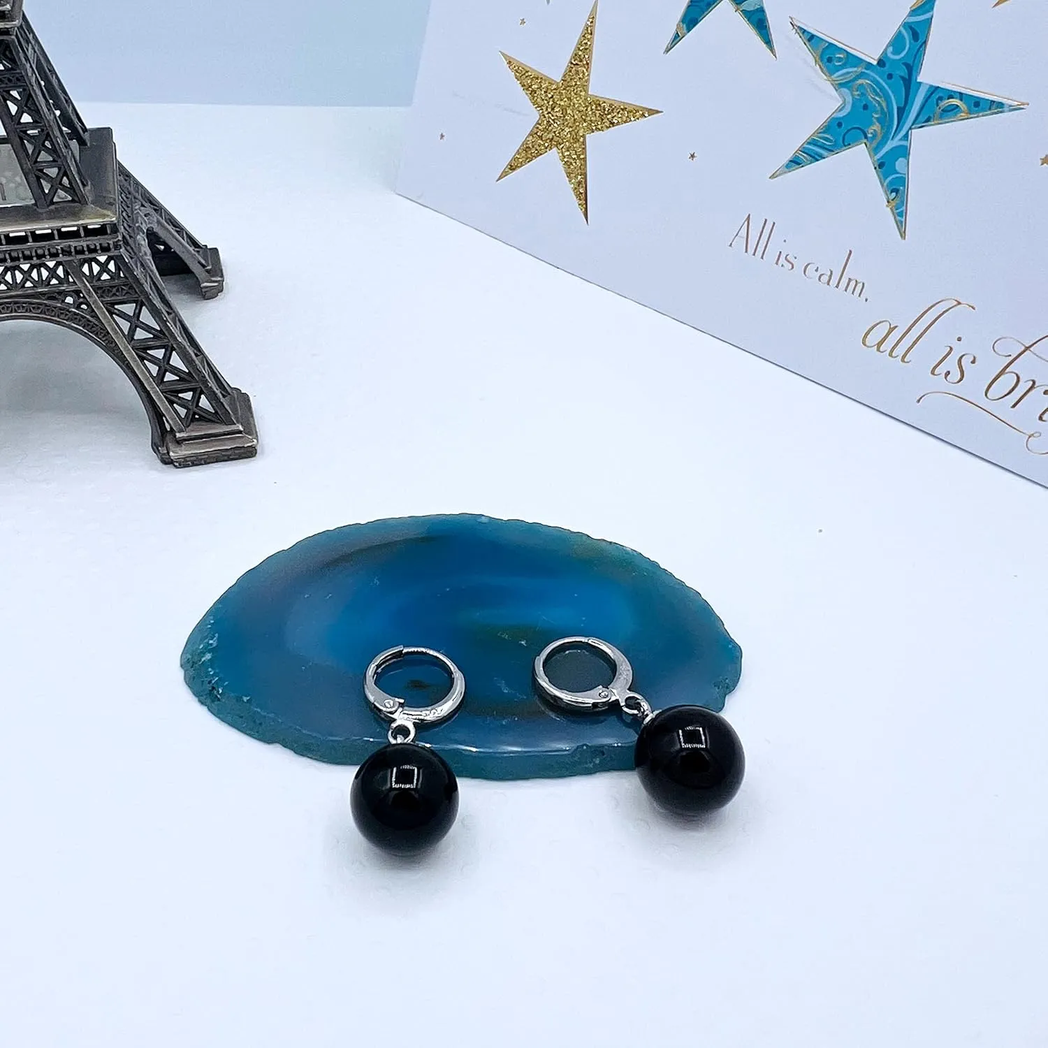 Mall of Style Potara Earrings for Men & Women - Anime Earrings - Agate Potara Jewelry - Japanese Jewelry
