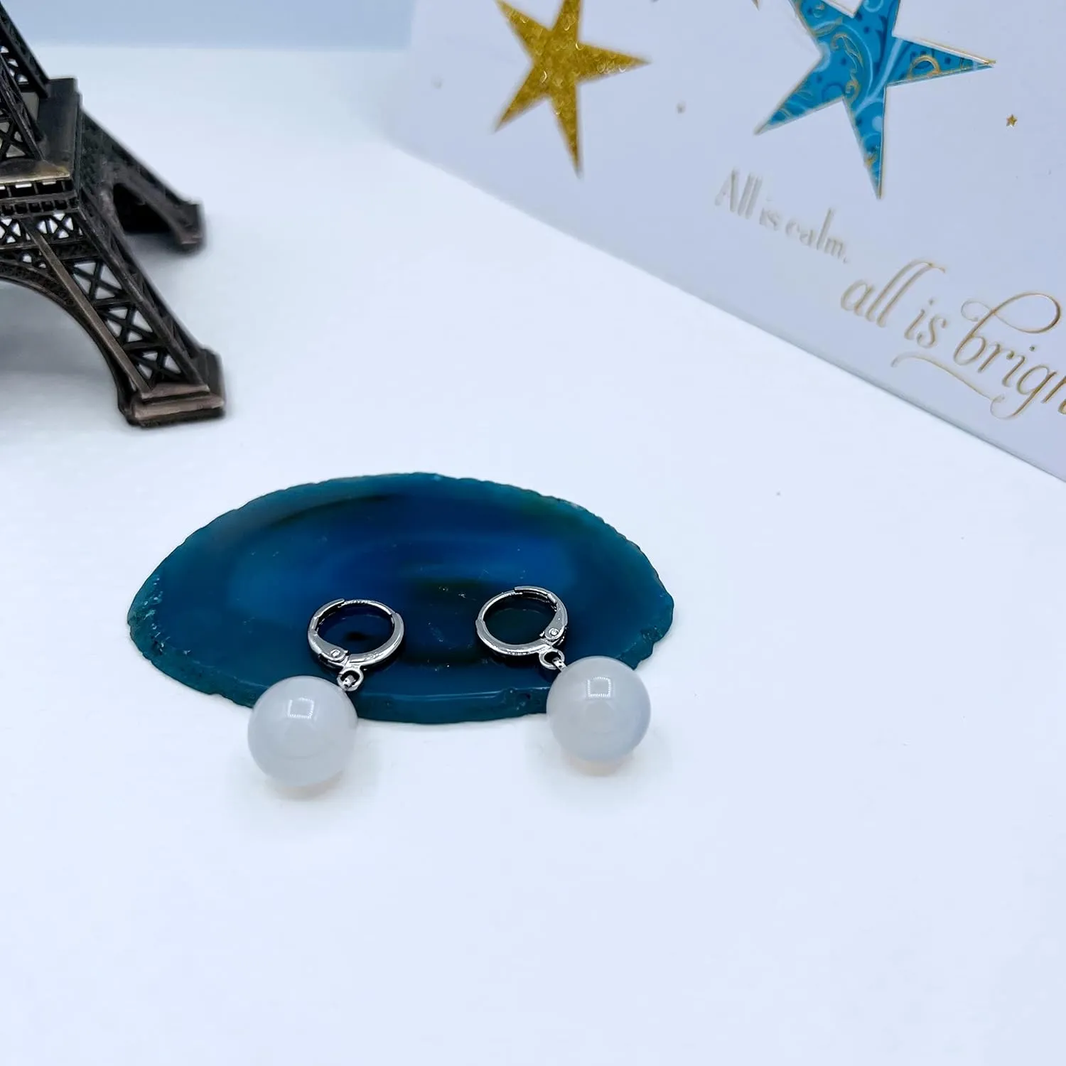Mall of Style Potara Earrings for Men & Women - Anime Earrings - Agate Potara Jewelry - Japanese Jewelry