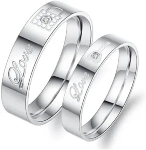 Matching His and Her Lock & Key Couple Rings Love Promise Rings Set Wedding Engagement Band for Him and Her Valentine's Day