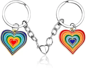 Matching Keychain Gifts for Couples Key Chains for 2 Anniversary Valentines Gifts for Him Her Long Distance Gifts for BF GF
