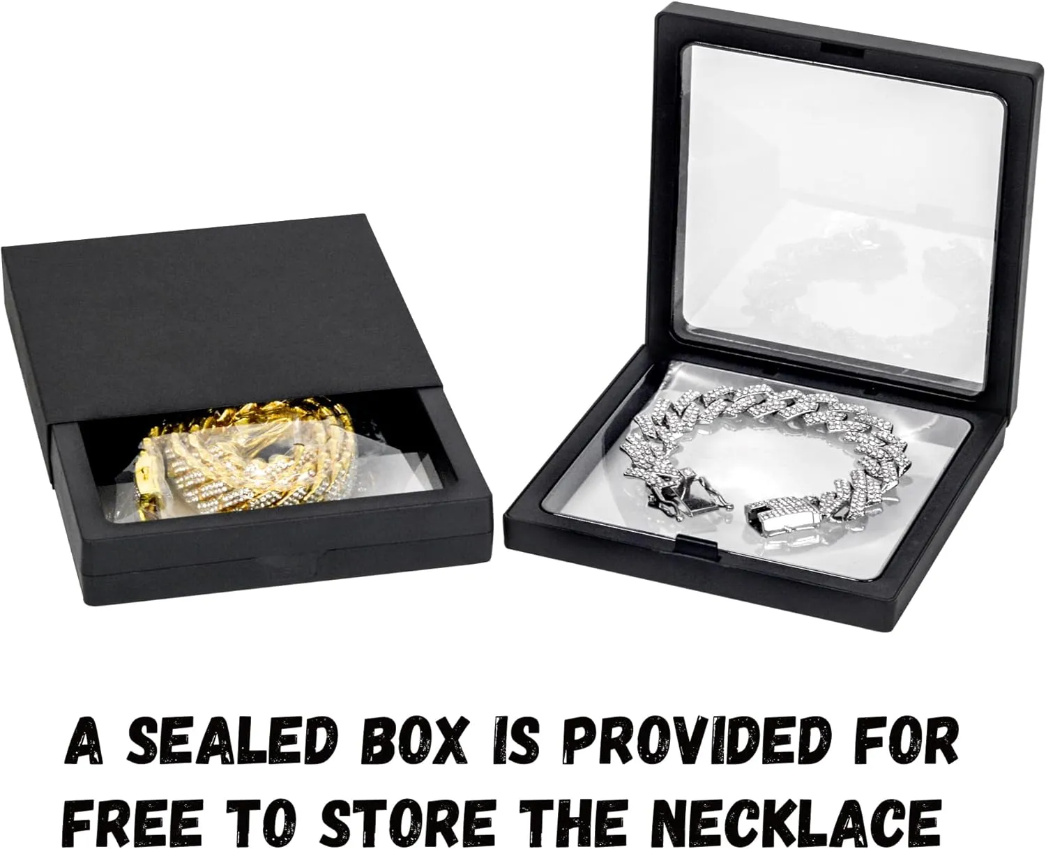 Mens Cuban Link Chain Silver/Gold 8''16''18''20''22''24'' Necklace Iced Out Thick Chain For Women Bling Diamond Cut Cuban Link Chains For Men Hip Hop Jewelry