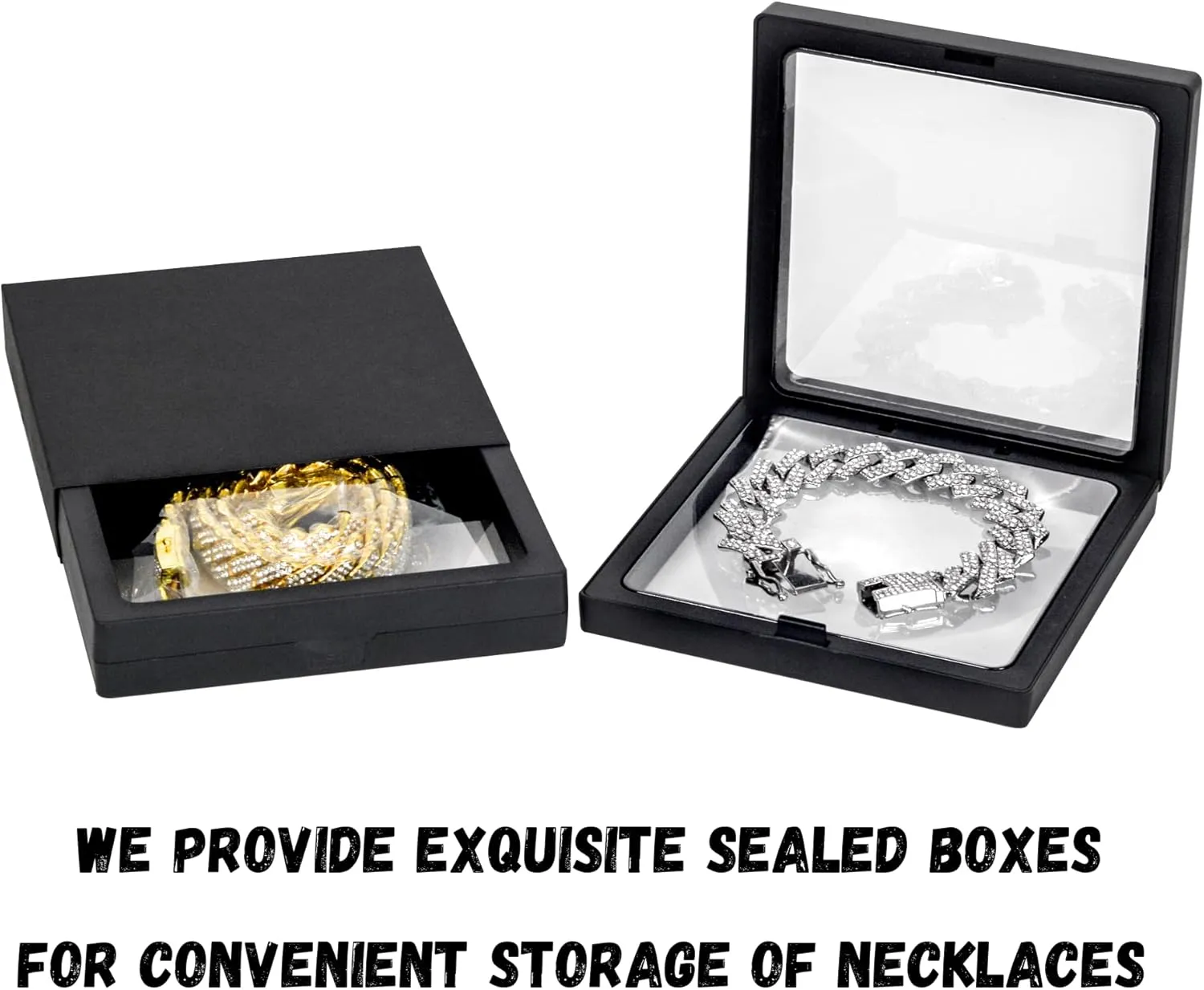 Mens Cuban Link Chain Silver/Gold 8''16''18''20''22''24'' Necklace Iced Out Thick Chain For Women Bling Diamond Cut Cuban Link Chains For Men Hip Hop Jewelry